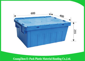 Storage Containers With Attached Lids 43L , Warehouse Heavy Duty Storage Boxes