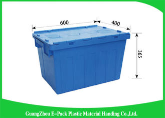 Light Weight Plastic Attached Lid Containers Moving Storage Nestable And Stackable