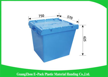 170L100% Thùng chứa hạng nặng Pp mới, Hộp nhựa có nắp bản lề Tiết kiệm không gian