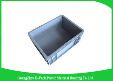 Công nghiệp màu xám Hộp chứa xếp chồng Euro Vận chuyển có thể gập lại PP không trượt