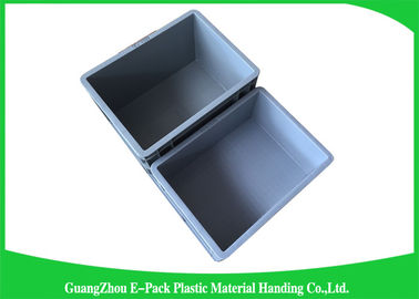 Công nghiệp màu xám Hộp chứa xếp chồng Euro Vận chuyển có thể gập lại PP không trượt