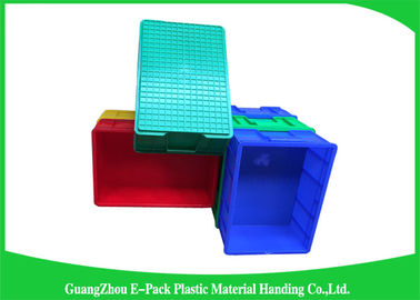 Thùng nhựa có thể xếp chồng lên nhau bền bỉ Tiết kiệm không gian, Hộp lưu trữ màu đen có thể tái sử dụng