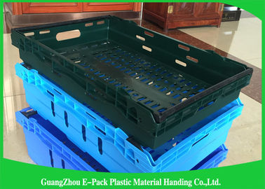 Thùng nhựa có thể tái chế có nắp, Hộp lưu trữ xếp chồng trọng lượng nhẹ cho hậu cần