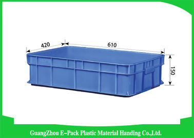 Hộp lưu trữ bằng nhựa có thể xếp chồng lên nhau trong nông nghiệp, Hộp xếp chồng bền bỉ theo tiêu chuẩn Euro 610 * 420 * 150mm