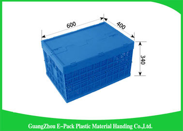 Hộp lưu trữ có thể thu gọn có thể lồng vào nhau có nắp đậy, thùng vận chuyển bằng nhựa tiêu chuẩn