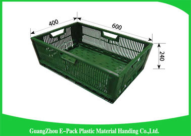 Lưới bền có thể thông gió Thùng nhựa gấp có thể xếp chồng lên nhau 600 * 400 * 400mm