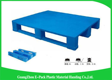 1200 * 800mm Pallet nhựa màu xanh với ba thanh chạy, Pallet nhựa trượt HDPE nguyên chất
