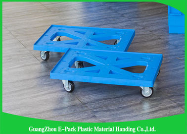 Nhựa màu xanh phẳng di chuyển Dolly Bốn bánh Vật liệu 100% PP cho công nghiệp