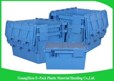 Hộp đựng bằng nhựa nặng có thể xếp được Euro Nestable, Hộp nhựa có nắp bản lề chống rò rỉ