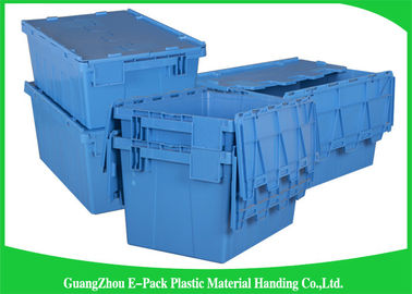 Hộp đựng bằng nhựa nặng có thể xếp được Euro Nestable, Hộp nhựa có nắp bản lề chống rò rỉ