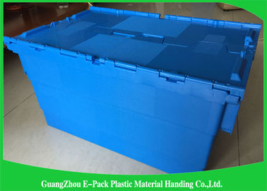 Đóng gói Logistic Thùng nhựa lớn, Tote phân phối có nắp bản lề Có thể thuê di chuyển
