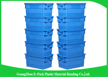Đóng gói Logistic Thùng nhựa lớn, Tote phân phối có nắp bản lề Có thể thuê di chuyển