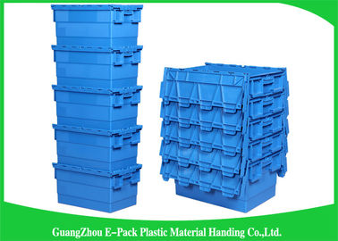 Đóng gói Logistic Thùng nhựa lớn, Tote phân phối có nắp bản lề Có thể thuê di chuyển