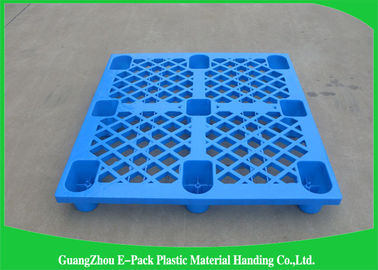 Economica Cargo Cargo Nestable Plastic Pallet 9 chân xuất khẩu màu xanh lam 1200 * 1000mm
