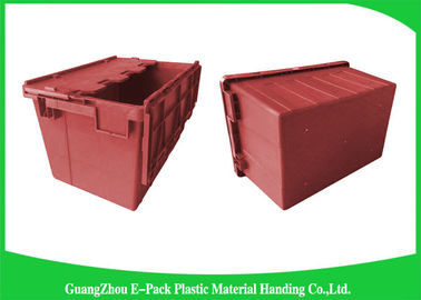 Nhà kho Hộp tote nhựa có thể lồng vào nhau / thùng có thể xếp chồng lên nhau có nắp bản lề