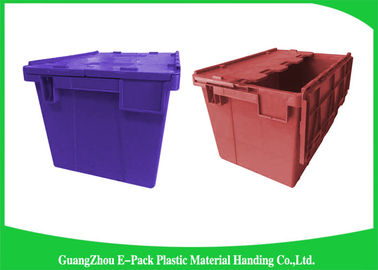 Nhà kho Hộp tote nhựa có thể lồng vào nhau / thùng có thể xếp chồng lên nhau có nắp bản lề