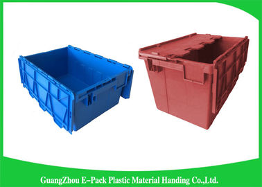 Nhà kho Hộp tote nhựa có thể lồng vào nhau / thùng có thể xếp chồng lên nhau có nắp bản lề