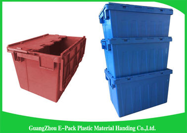 Nhà kho Hộp tote nhựa có thể lồng vào nhau / thùng có thể xếp chồng lên nhau có nắp bản lề