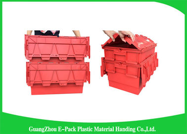 Hộp nhựa lưu trữ có thể xếp chồng lên nhau với khối lượng lớn có nắp đậy đi kèm 600 * 400 * 365mm