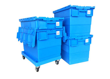 Hộp tote nhựa có thể xếp chồng lên nhau có thể xếp chồng lên nhau 23,6 'x 15,7' với nắp bản lề