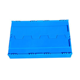 600 * 400 * 368 Mm Hậu cần Hộp nhựa có thể gập lại được Nắp đậy đi kèm Màu xanh lam