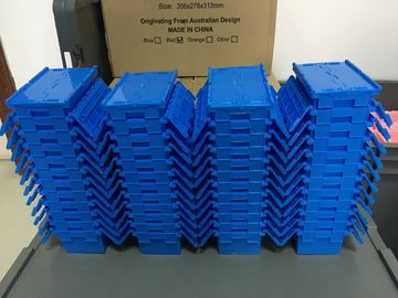 Kích thước nhỏ 120 * 80 * 60 mm Hộp xếp chồng nhựa Nest Tote Có nắp đậy