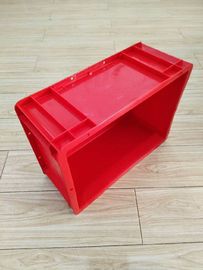 Hộp đựng bằng nhựa nguyên sinh màu đỏ Euro Xếp chồng lên nhau 400 * 300 mm Hệ thống phân loại băng tải Tùy chọn