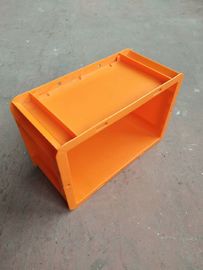 Màu cam Hộp chứa xếp chồng Euro 300 * 200 mm / Hộp chứa bằng nhựa có thể xếp chồng lên nhau