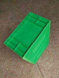 Virgin Polyethylene Green Thùng chứa nhựa có thể xếp chồng lên nhau 600 * 400 * 230mm Hệ thống phân loại và băng tải kích thước tiêu chuẩn