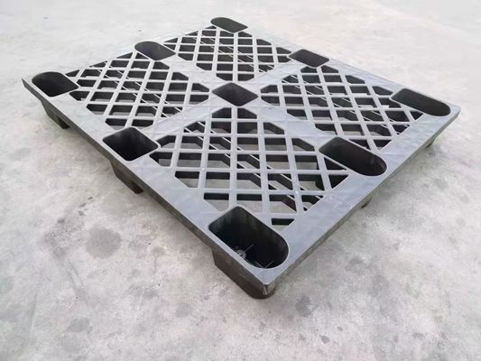 Vận chuyển nhẹ làm tổ 1200 * 1000 mm Bao bì một chiều Pallet nhựa Màu đen