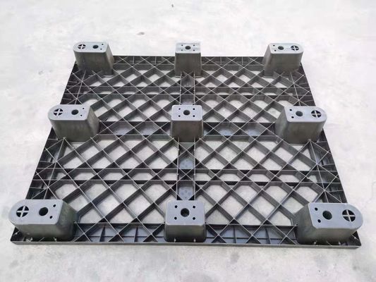 Vận chuyển nhẹ làm tổ 1200 * 1000 mm Bao bì một chiều Pallet nhựa Màu đen