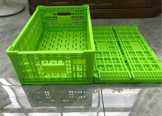 Thùng nhựa có thể gập lại màu xanh lá cây với cơ sở lưới Trọng lượng nhẹ