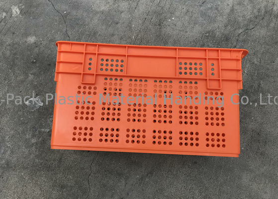 Thùng xếp chồng nhựa có lỗ thông hơi cho cấu trúc lưới trái cây Chiều cao 120mm