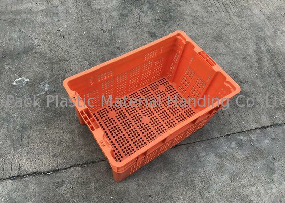 Thùng xếp chồng nhựa có lỗ thông hơi cho cấu trúc lưới trái cây Chiều cao 120mm