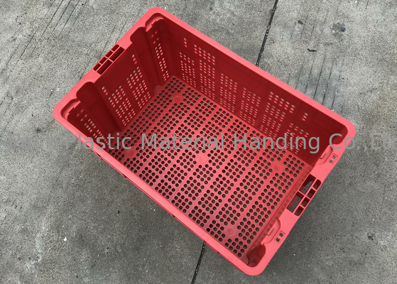 Thùng xếp chồng nhựa có lỗ thông hơi cho cấu trúc lưới trái cây Chiều cao 120mm