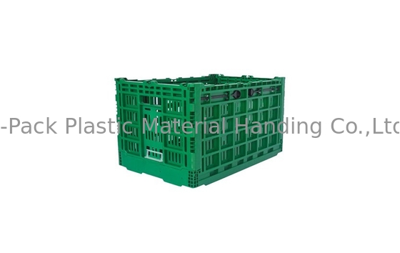 Thùng nhựa màu xanh lá cây lớn tùy chỉnh có thể thu gọn cho rau quả Nguyên liệu PP