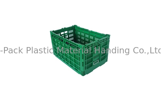 Thùng nhựa màu xanh lá cây lớn tùy chỉnh có thể thu gọn cho rau quả Nguyên liệu PP