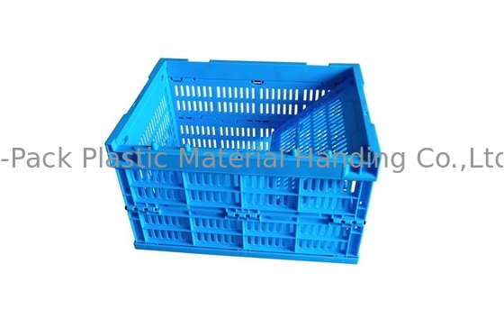 Kích thước nhỏ 400 * 300mm Thùng nhựa rau quả màu xanh lam